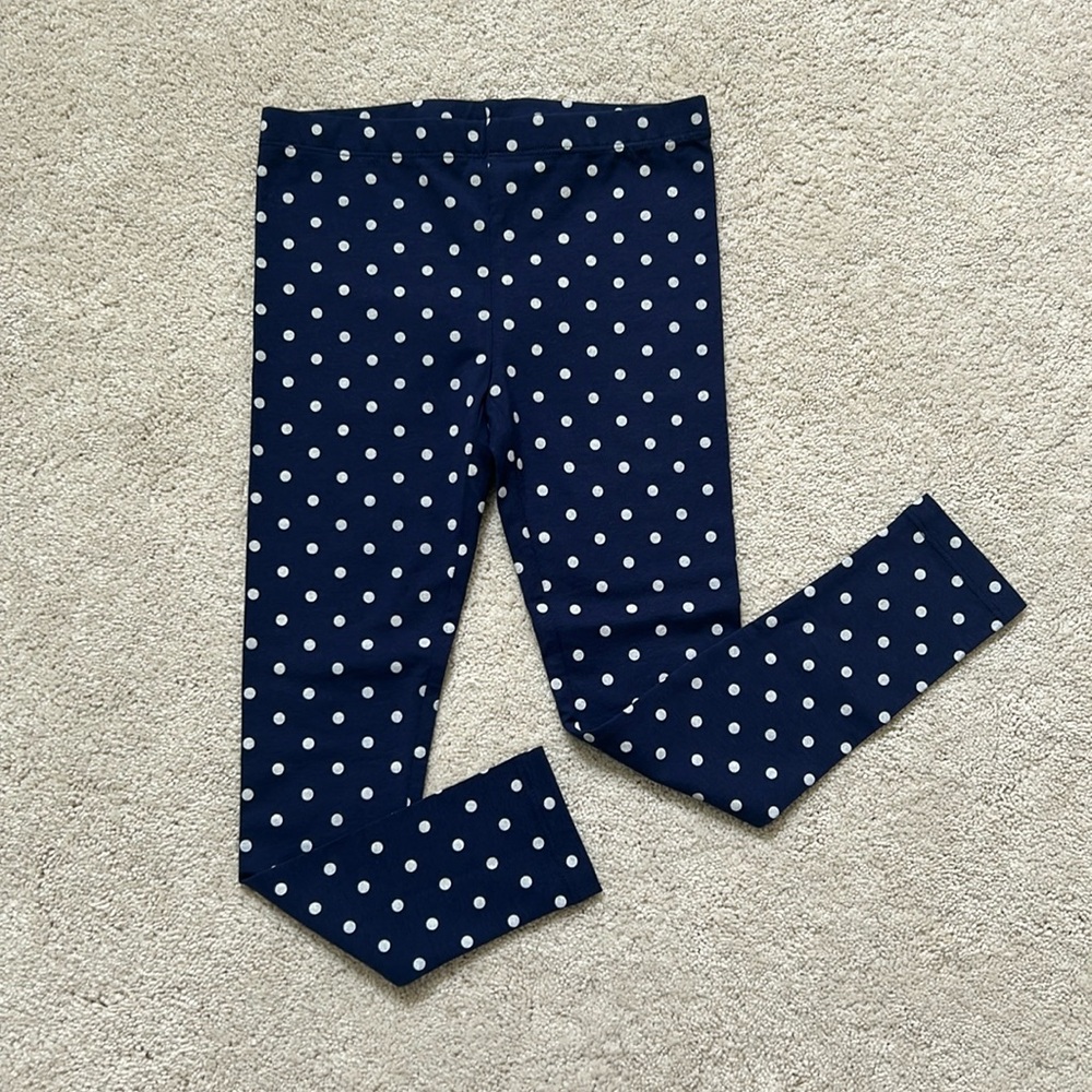 NWOT Harper Canyon | girl navy polka dots leggings | 7
